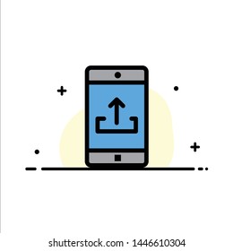 Application, Mobile, Mobile Application, Smartphone, Upload  Business Flat Line Filled Icon Vector Banner Template