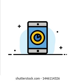 Application, Mobile, Mobile Application, Time  Business Flat Line Filled Icon Vector Banner Template