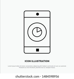 Application, Mobile, Mobile Application, Time Line Icon Vector. Vector Icon Template background