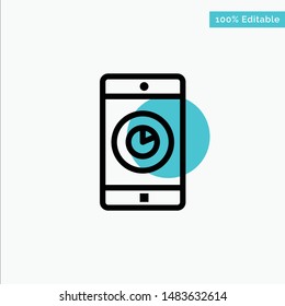 Application, Mobile, Mobile Application, Time turquoise highlight circle point Vector icon