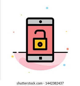 Application, Mobile, Mobile Application, Unlock Abstract Flat Color Icon Template