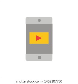Application, Mobile, Mobile Application, Video  Flat Color Icon. Vector icon banner Template