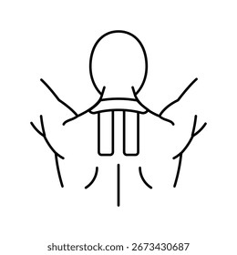 application neck kinesio tape line icon vector. application neck kinesio tape sign. isolated contour symbol black illustration