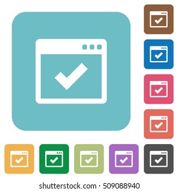Application ok white flat icons on color rounded square backgrounds