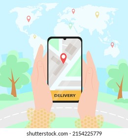 Una aplicación para un servicio de entrega en línea usando un teléfono móvil.