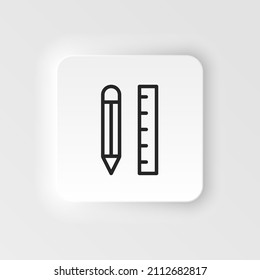 Application, pencil vector icon. Element of design tool for mobile concept and web apps vector. Thin neumorphic style vector icon for website design