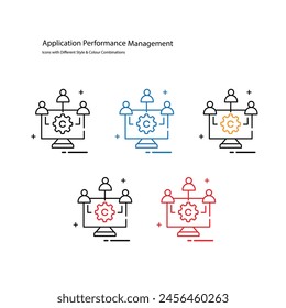 Application Performance Management and Optimizing Application Performance Vector Icon Design
