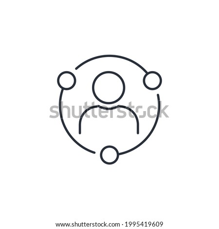 Application of personal abilities. User  opportunities. Vector line icon isolated on white background.