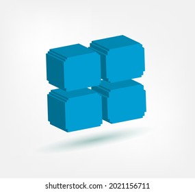 application pixel symbol sign vector logo isolated 3d