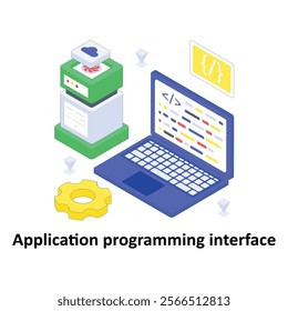 Application programming interface isometric Colored illustration. EPS File stock illustration