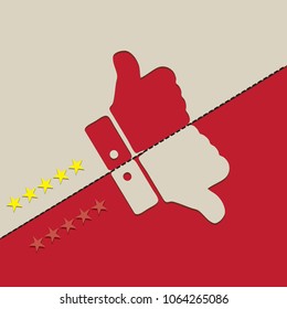 Application for quality - low or high. Vector illustration.