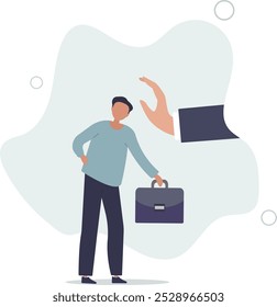 Application rejected, fail to get new job or loan, insurance request refusal, offer denied, disappointment and failure concept.flat design with people.