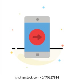 Application, right, Mobile, Mobile Application Abstract Flat Color Icon Template. Vector Icon Template background