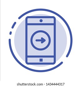 Application, right, Mobile, Mobile Application Blue Dotted Line Line Icon