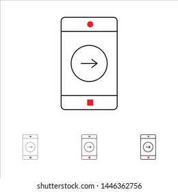 Application, right, Mobile, Mobile Application Bold and thin black line icon set