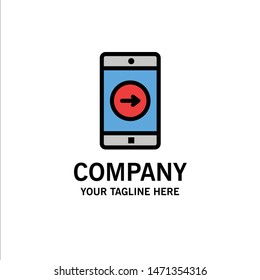 Application, right, Mobile, Mobile Application Business Logo Template. Flat Color. Vector Icon Template background