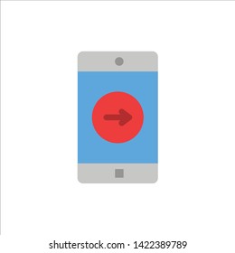 Application, right, Mobile, Mobile Application  Flat Color Icon. Vector icon banner Template