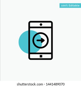 Application, right, Mobile, Mobile Application turquoise highlight circle point Vector icon