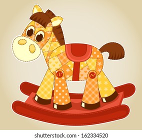 Application rocking horse. Vector cartoon illustration for children.