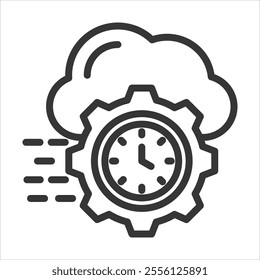 Application Runtime Outline Icon Vector Illustration