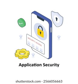 Application Security isometric Colored illustration. EPS File stock illustration