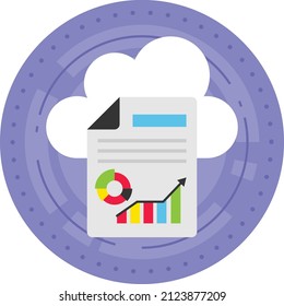 Application server reporting Concept, Data Storage Statistics Vector Icon Design, Cloud Processing Symbol, Computing Services Sign, Web Services and Data Center stock illustration