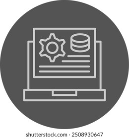 Application Setting Line Grey Circle Vector Icon Design