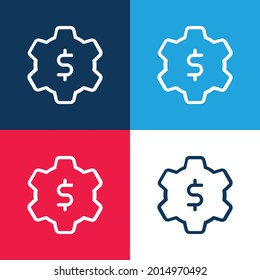 Minimaler Symbolsatz für die Anwendungseinstellungen Blau und Rot