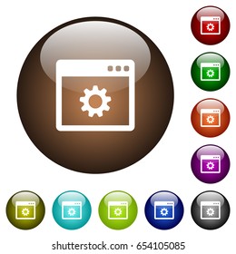 Application settings white icons on round color glass buttons