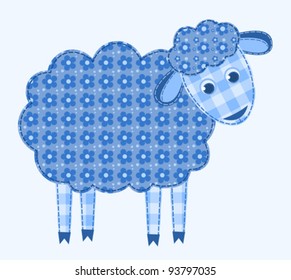 Application sheep. Patchwork series. Vector illustration.
