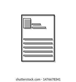Application sign. Black line icon with gray shifted flat filled icon on white background. Illustration.