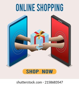 Application smartphone mobile and computer payments online transaction. Shopping online process on smartphone. Vecter cartoon illustration isometric design.