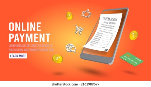 Application smartphone mobile and computer payments online transaction. Shopping online process on smartphone. Vecter cartoon illustration isometric design.