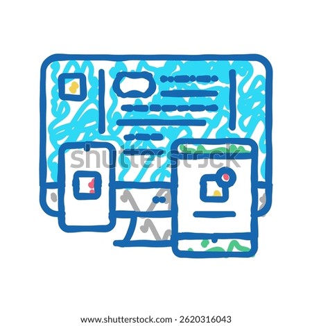 application software doodle icon sketch vector. application software sign. isolated symbol illustration