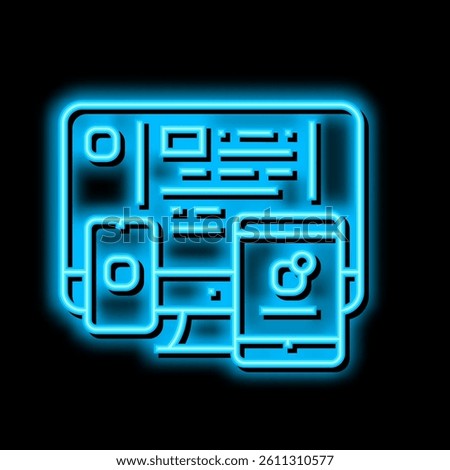application software neon light sign vector. application software illustration