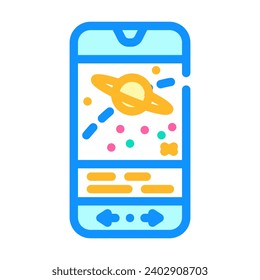 application space exploration color icon vector. application space exploration sign. isolated symbol illustration