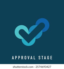 Application stage tick sign modern logo. approval and acceptance company logo template. vector