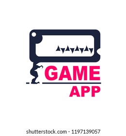 Application store icon. Funny emblem for game or web design.