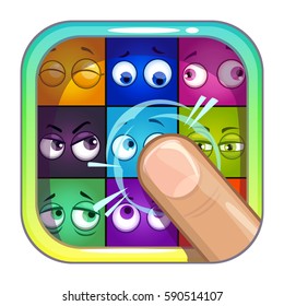 Application store icon template. Funny logo element for game or web design.