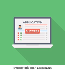 Application submitted successfully illustration vector 