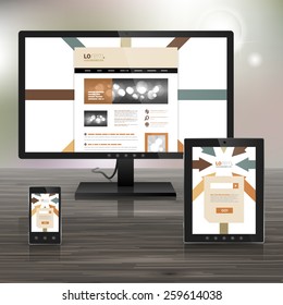 Application template design for corporate identity with color arrows. Stationery set