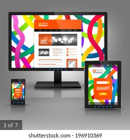Application template design for gadgets with color tape. 