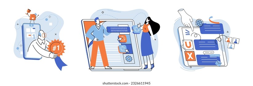 Application testing metaphor. Vector illustration. Software testing, filter that keeps malfunctioning code from entering system Application testing, checkpoint for ensuring user-friendly software