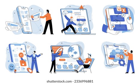 Application testing metaphor. Vector illustration. Application testing, last pit stop before app hits market App test, testing ground for new features and functionalities Software testing, defensive