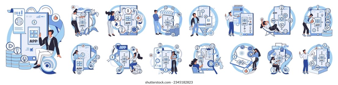 Application testing metaphor. Vector illustration. App test, necessary drill to ensure smooth user journey Software testing, unsung hero ensuring every line of code functions as intended Application