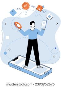 Application testing metaphor. Vector illustration. App test, boot camp training for app before it gets released Software testing, tool that polishes raw edges of code Application testing, refining