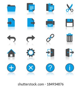 Application toolbar flat with reflection icons