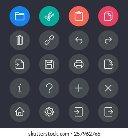 Application toolbar line icons