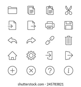 Application toolbar thin icons