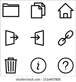 Application toolbar thin icons. Vector illustration.